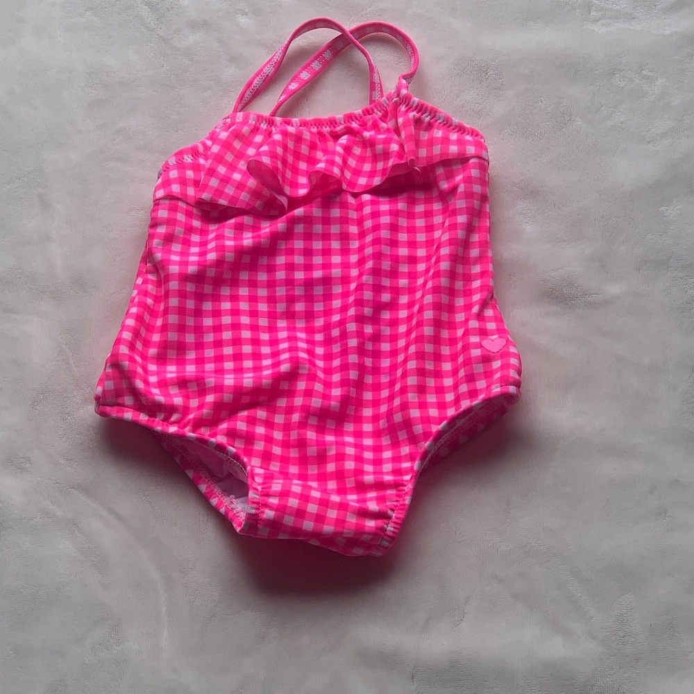Carter's Pink Gingham Ruffle One-Piece Swimsuit